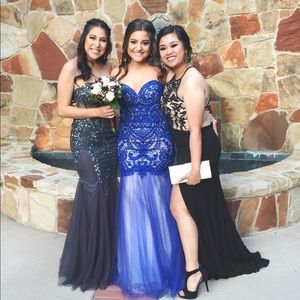 Royal Blue Terry Costa Mermaid Prom Dress